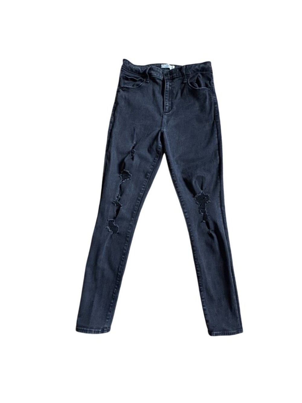 Abercrombie & Fitch Super Skinny High Rise Jeans-Black-Size 31/12-GUC